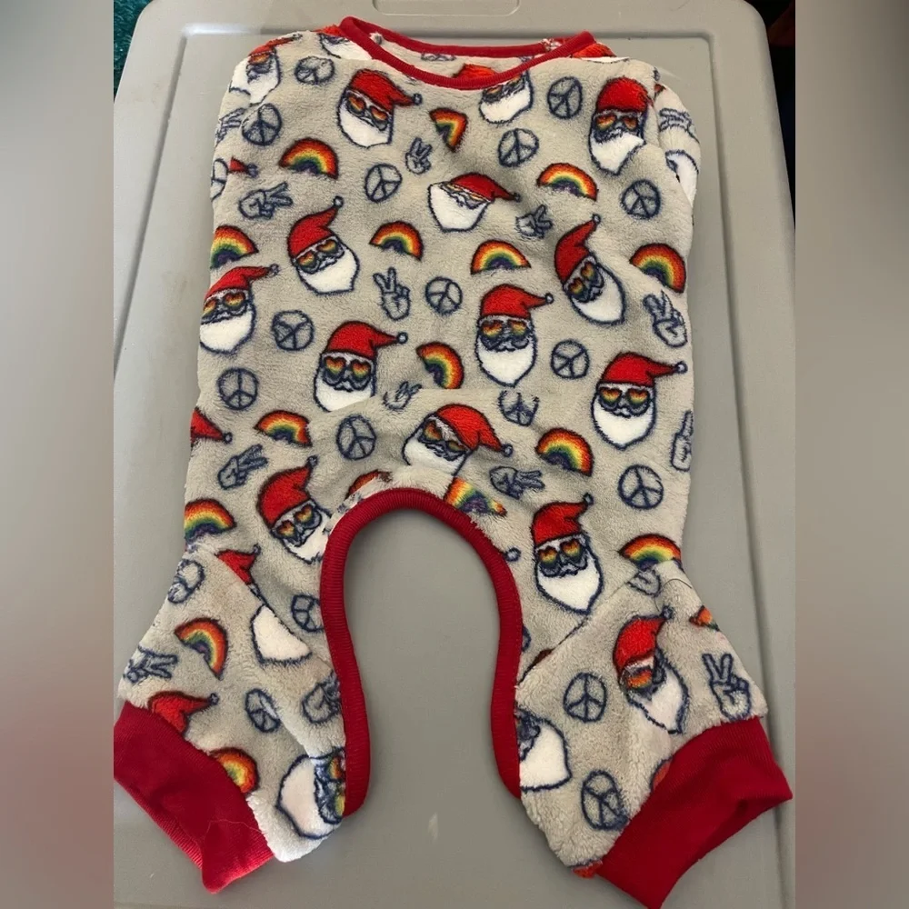 🎉HOST PICK🎉HOTEL DOGGY Pride Santa Plush Dog Romper, High Rise, XS and Med, NWT